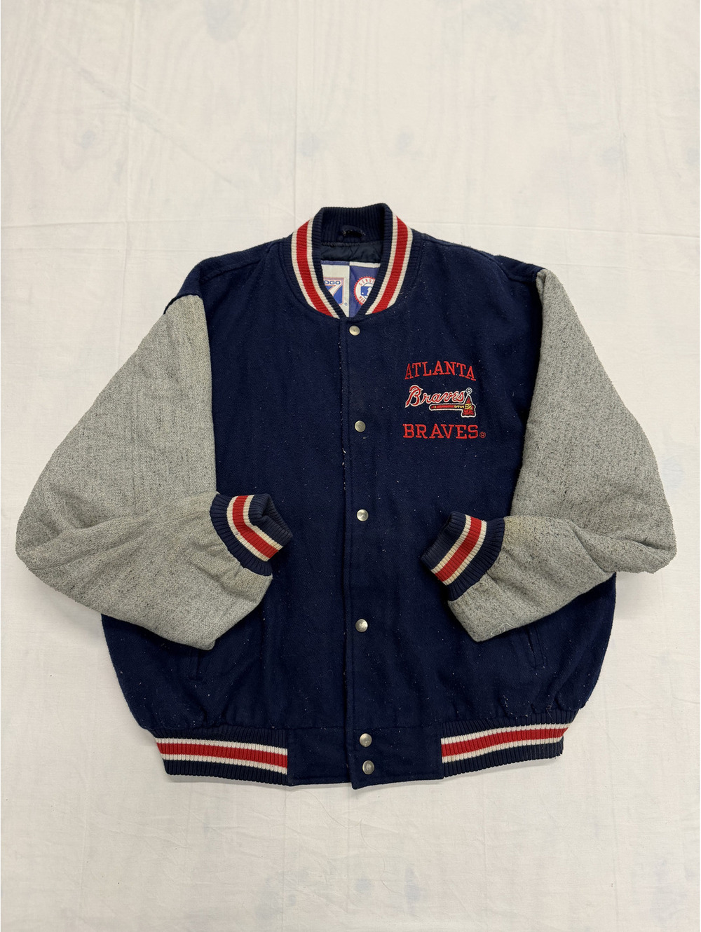 Vintage Logo 7 Atlanta Braves Varsity Jacket Large